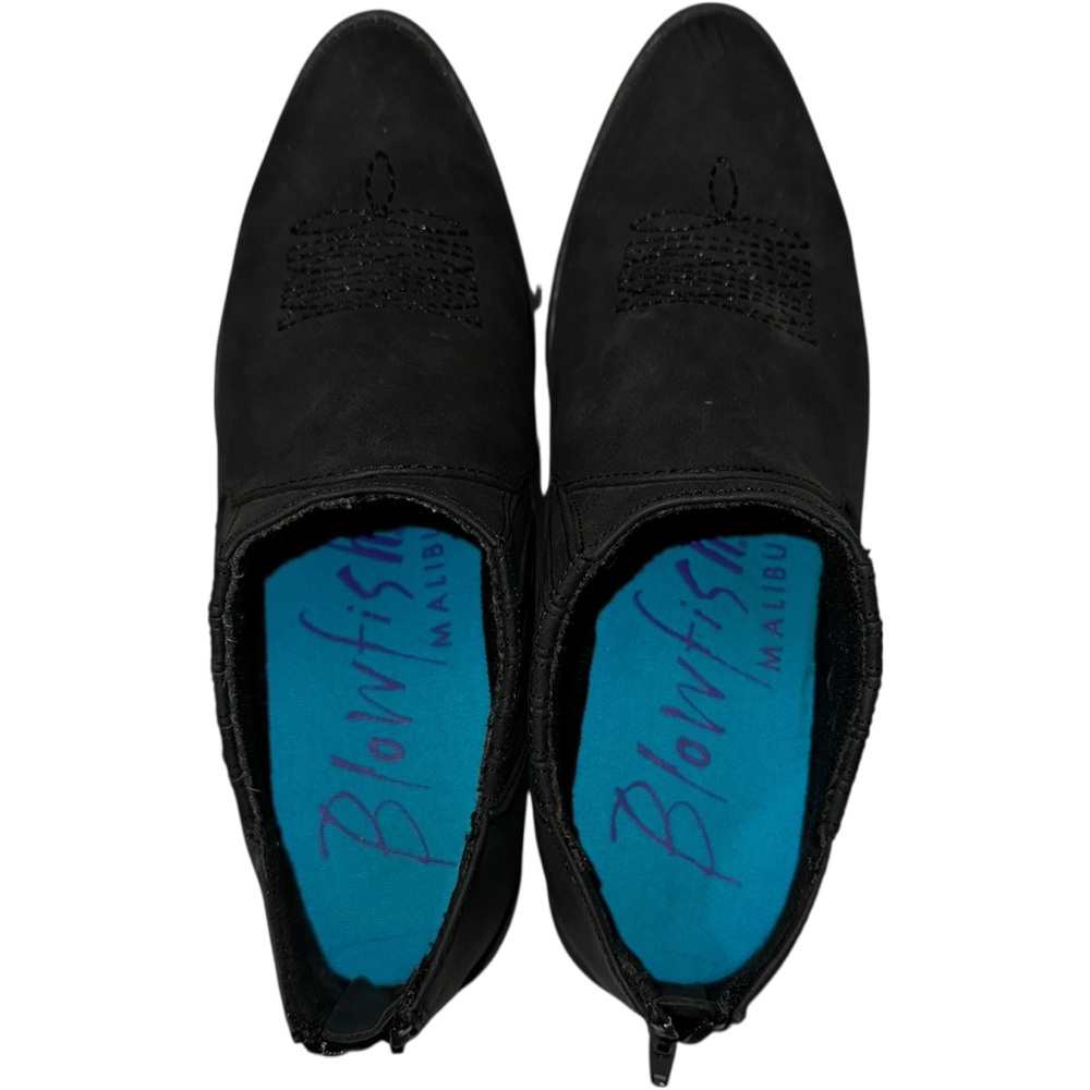 BLOWFISH‎ MALIBU Black Vegan Suede Low Block Heel Ankle Coastal Cowgirl Boot - 9